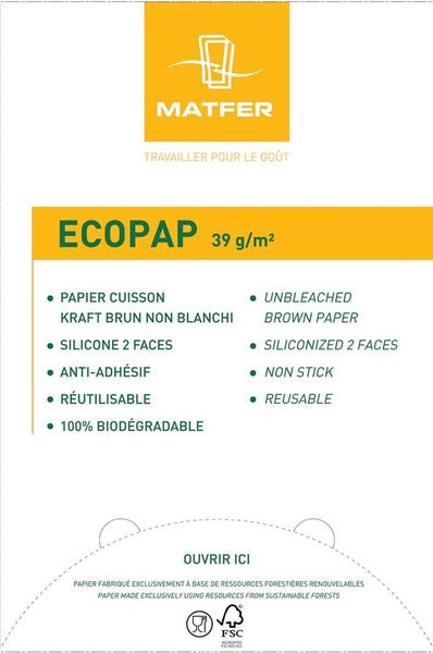 Matfer Bourgeat Ecopap Baking Paper 23 3/4" X 15 3/4" (39 G/m2) Box of 500 Pcs (320211) - iFoodservice Online