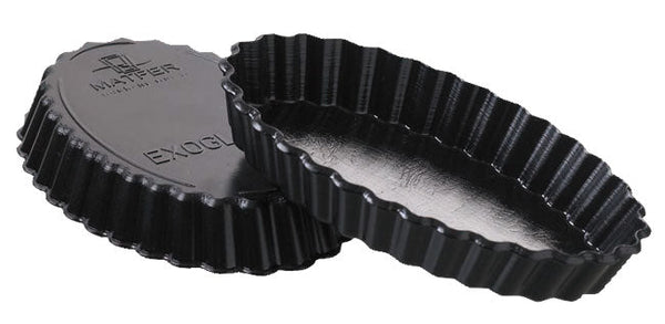 Matfer Bourgeat Exoglass® Oblong Tartlet Mold 4 1/2" Pack of 12(345202) - iFoodservice Online