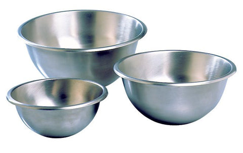 Matfer Bourgeat Hemispherical Stainless Steel Bottom Mixing Bowl 10" (703025) - iFoodservice Online