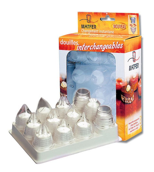 Matfer Bourgeat Set of 10 Interchangeable Pastry Tips (166010) - iFoodservice Online