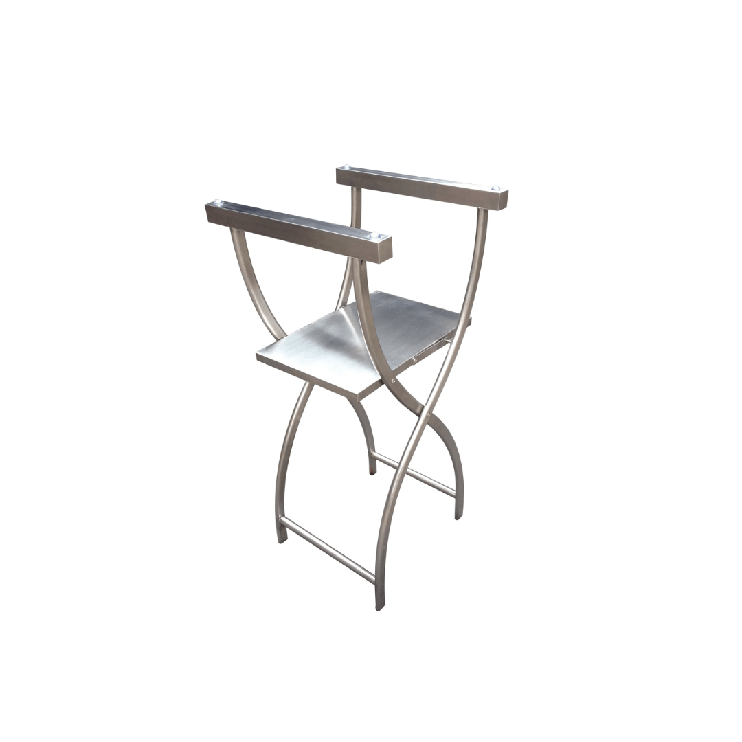 Pantheon Brushed Stainless Steel Tray Stand With Folding Shelf (MTS015 - BS) - iFoodservice Online