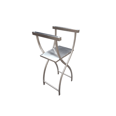 Pantheon Brushed Stainless Steel Tray Stand With Folding Shelf (MTS015 - BS) - iFoodservice Online